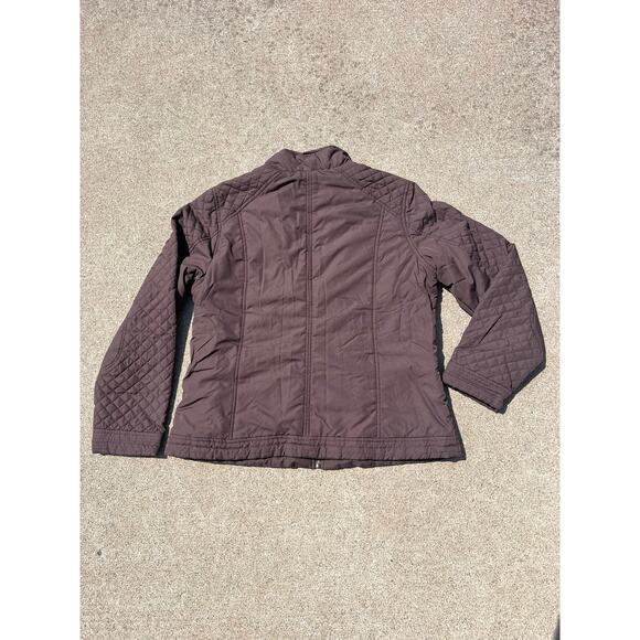 Vintage Van Heusen Chocolate Brown Quilted Sleeve Full Zip Jacket Size Medium - Picture 6 of 6